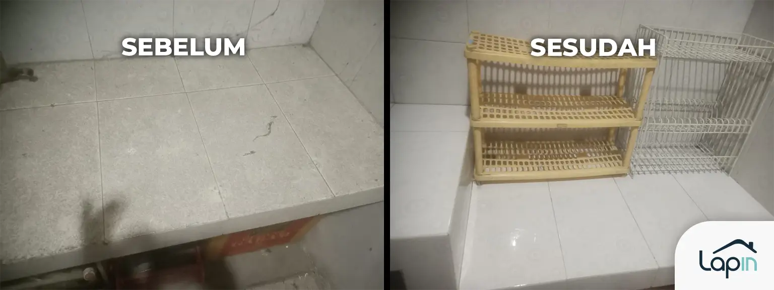 Hasil pembersihan area dapur Lapin